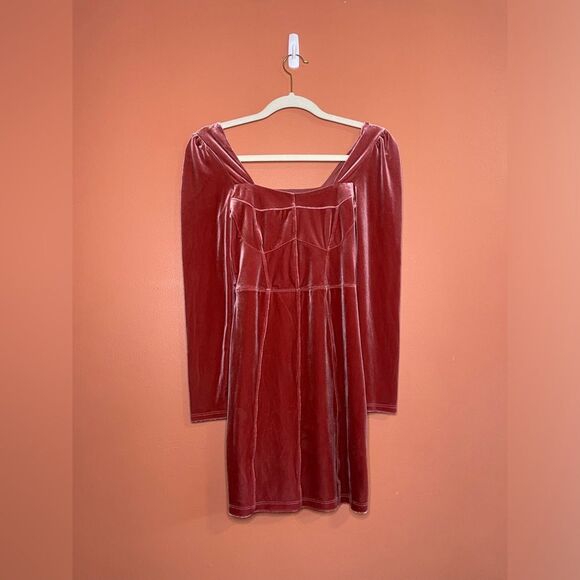 Urban Outfitters U0 Velvet Mini Dress Womens Size S - Picture 1 of 5